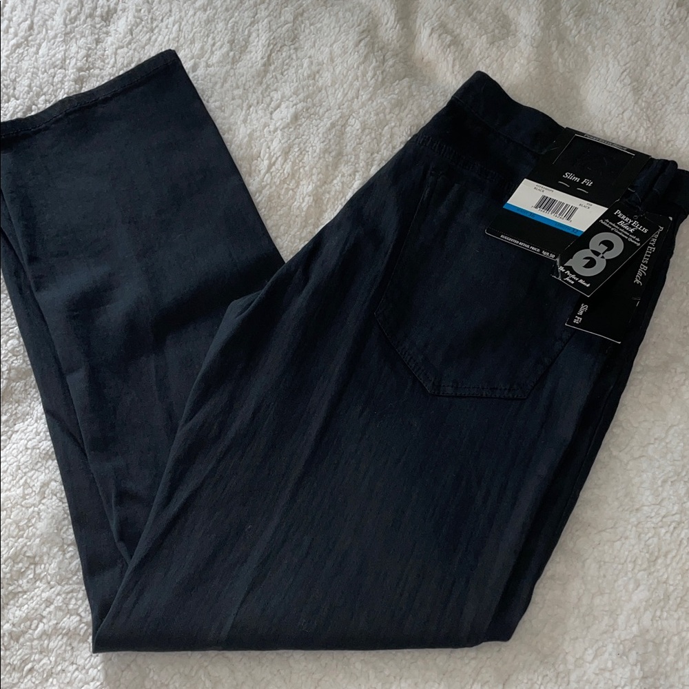 NWT Perry Ellis Slim Fit Black Men's Jeans.  36x32. - Picture 4 of 13